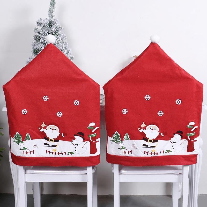 Santa Claus Chair Cover - Festive Non-Woven Table and Chair Decor for Home and Kitchen Christmas Display
