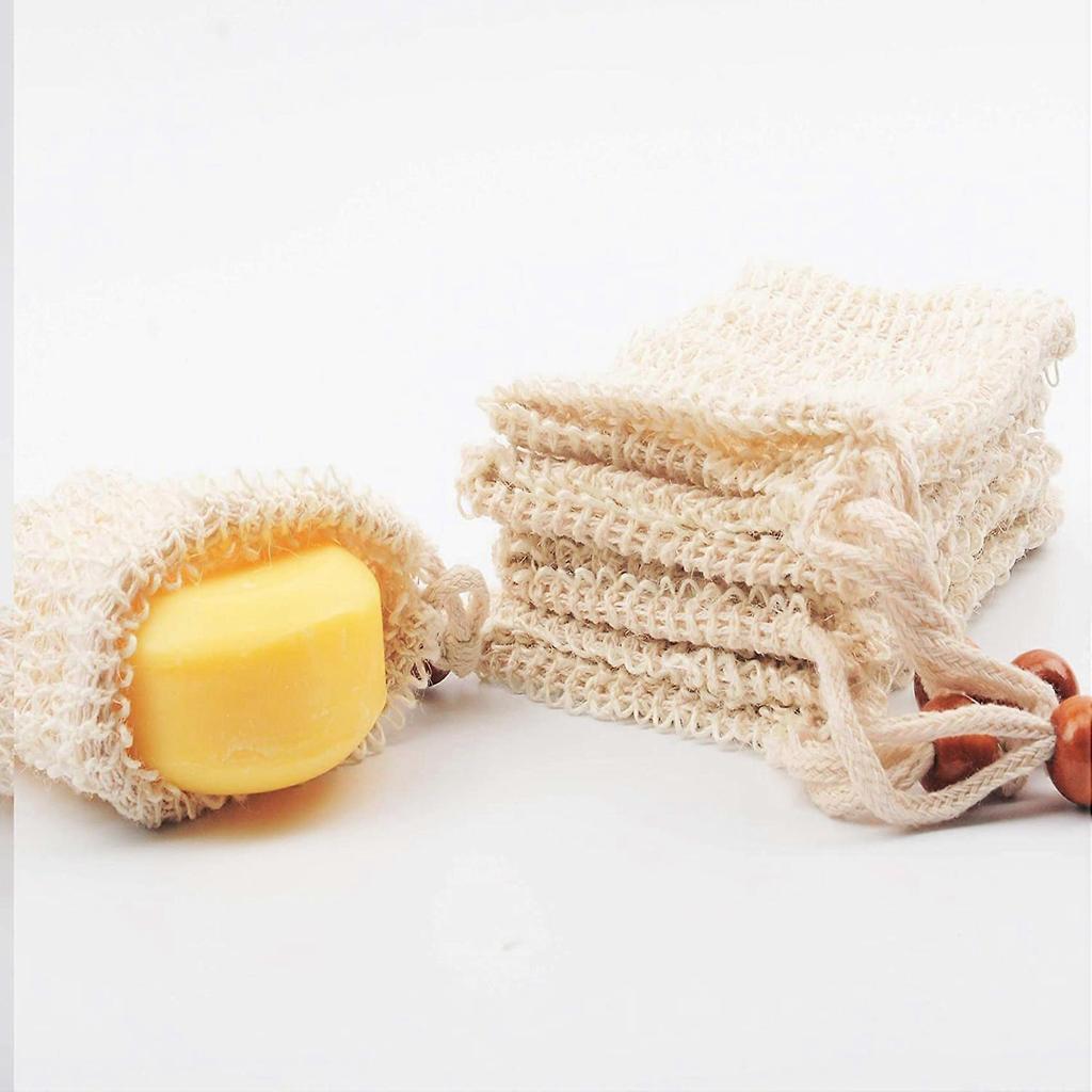 Soap Bags for Shower 120 Pack Natural Ramie Soap Saver Pouch Homemade Soap Mesh Bag with Drawstring