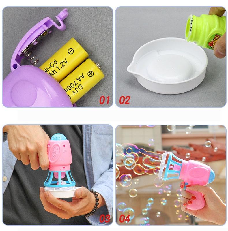 Blower Bubble Magic Summer Funny Machine Electric Automatic Bubble Maker Gun With Mini Fan Kids Outdoor Toys Wedding Supplies