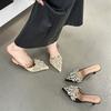Hot Sale Lace Pointed Handmade String Pearl Rhinestone Slippers High Heels Single Shoes Sandals Wedding Shoes Women