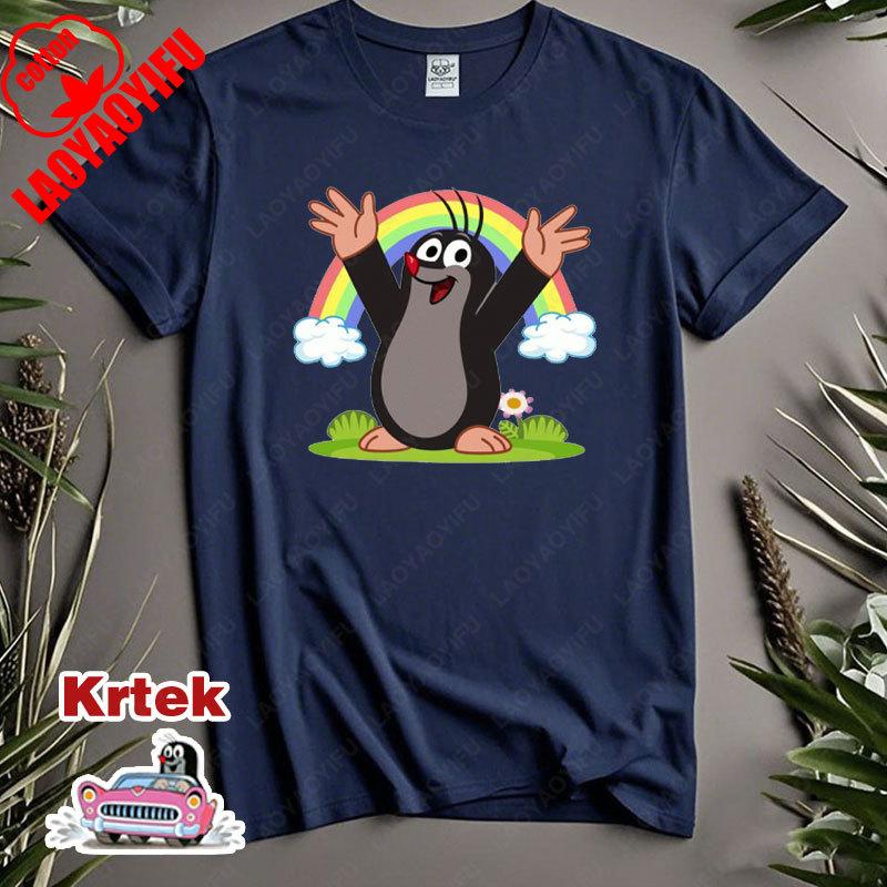 BenberFashion Vrouwen Mannen Dieren Schattige T-shirts Krtek De Mol Nostalgie Katoenen Kleding Mode Korte Mouw Ronde Hals T-shirts Shirt Klassieke Tops S