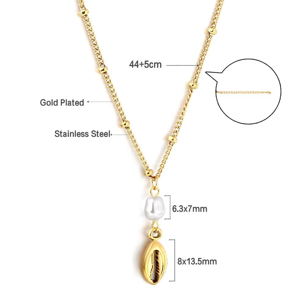 Women's Fashion Geometric Jewelry Light Luxury Multiple Styles Stainless Steel Pearl Pendant Choker Necklace