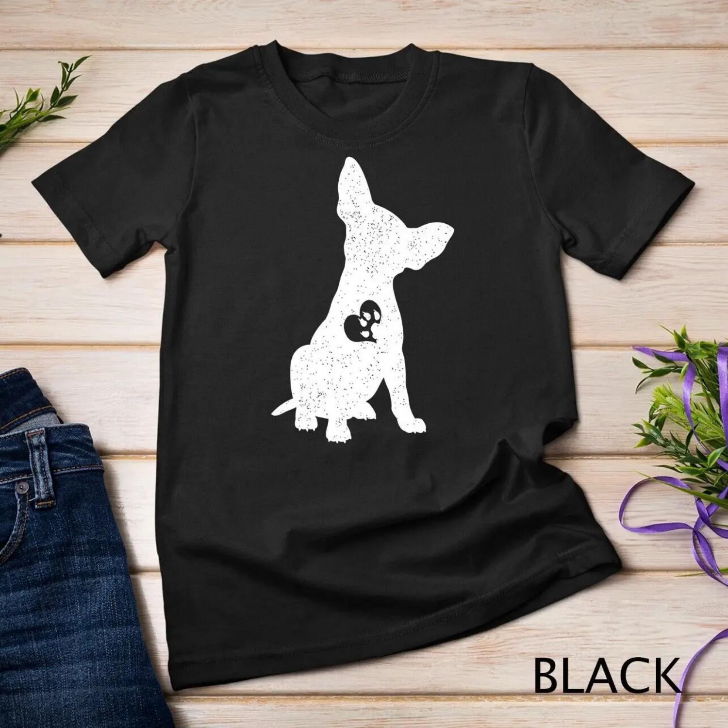 Chihuahua Dog with Heart and Paw Premium T shirt S