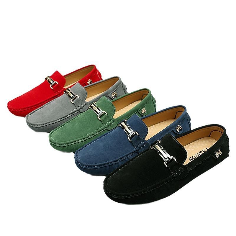2024 Men's Small Size Doudou Shoes Couple Lefu One-Pedal Sleeve Lazy Shoes Large Size Live Casual Driving Shoes