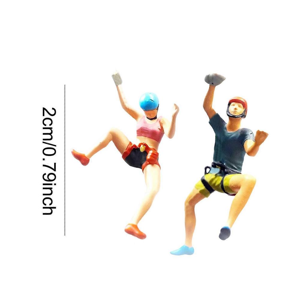 1/87 Rock Climbing Figures Resin Fairy Garden Layout Miniature Children Toys 3 Pieces