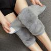 Faux Rabbit Fur Lined Knee Warmers Hook and Loop Thickened Unisex Windproof Cycling Elderly Joint Cold Protection