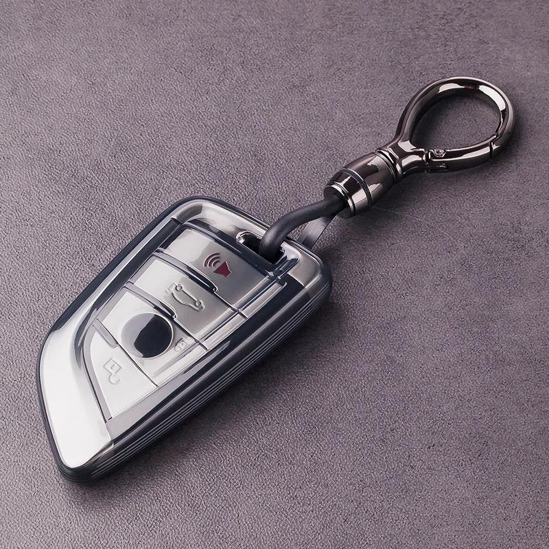 Transparent Night Black Key Case for BMW 3, 5, and 7 Series (325li, X1) - 2025 Model