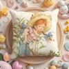 Art Sarah Kay Swing Girl Cushion Cover Short Plush Double-Sided Printing Home Machine Washable In Warm Winter Pillow Case