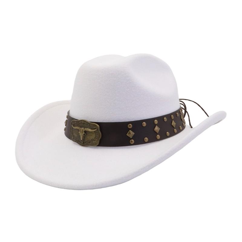 Ethnic Vintage Cowboy Hats Wide Brims Sun Protections Breathable Polyester Summer Outdoor Hat For Music Festivals
