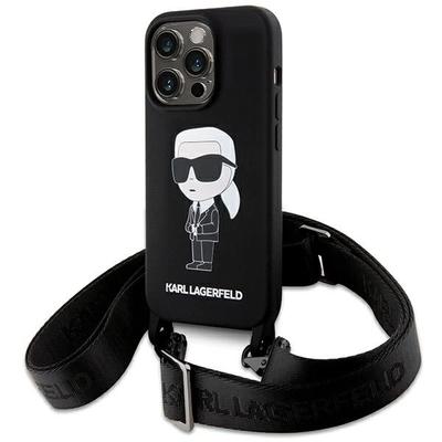 Karl Lagerfeld Klhcp15Xscbsknk Iphone 15 Pro Max 6.7 Hartschale Schwarz/Black Crossbody Silikon Ikonisch