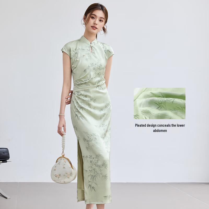 VICTORIA&VERA New Chinese Style Bamboo Print Qipao Dress
