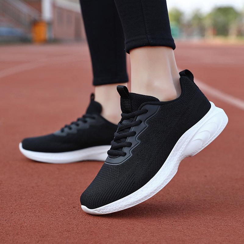 

Легкие плетеные женские туфли, новые, на мягкой подошве, прочные, легкие, трендовые, дышащие женские туфли, мягкий задник, кроссовки для школьниц 35 чёрный