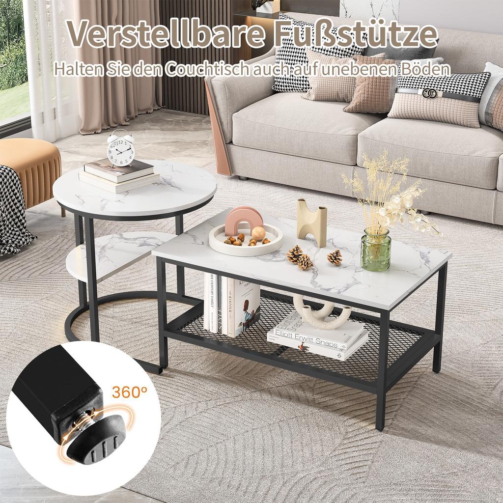 Ins style light luxury parent-child coffee table, living room storage edge table set,black