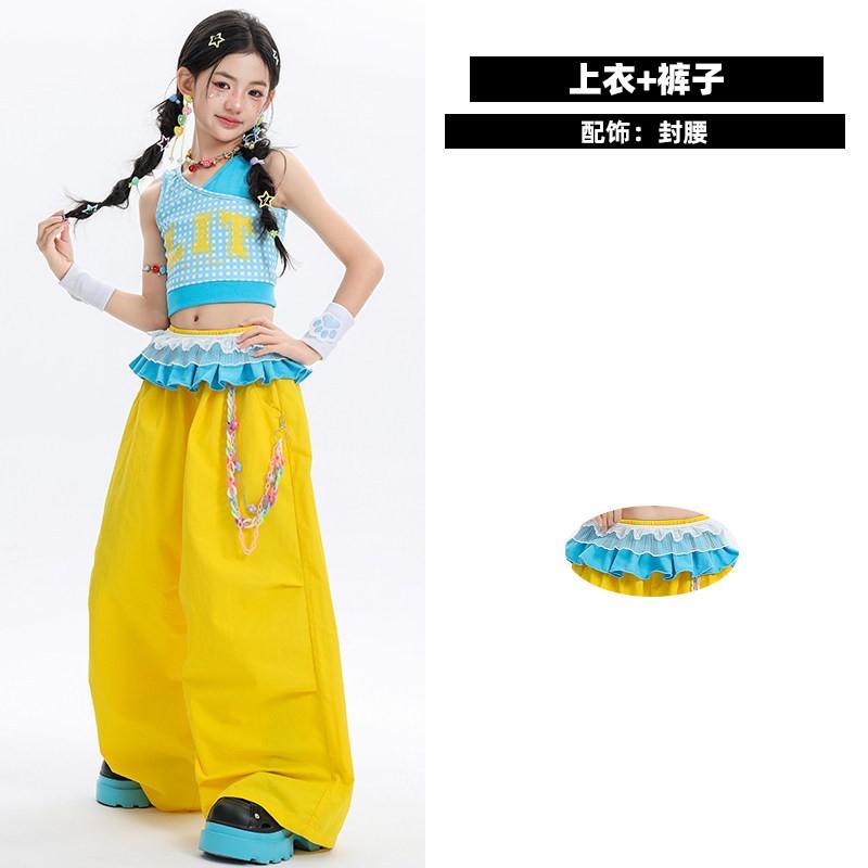 Mädchen Jazz Dance Outfit Kinder Hip Hop Bühnenauftritt Set Trendige Tanzkleidung