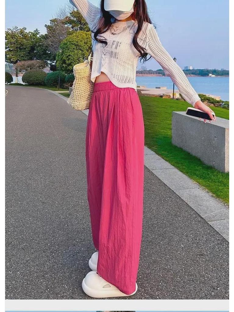Southeast Asian Cotton & Linen Wide-Leg Lazy Summer Pants