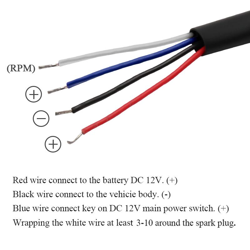 Motorrad Zylinderkopf Temperatur Voltmeter Zeit Drehzahlmesser Mini 4 in 1 LED Digitalanzeige Vierfachmesser