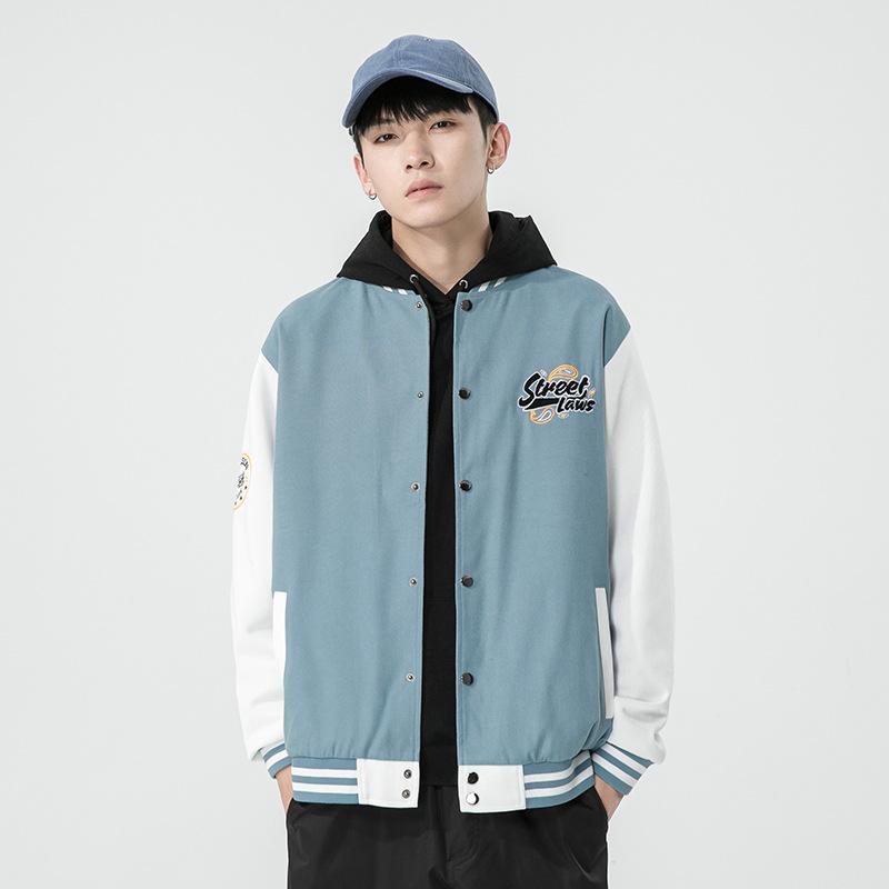 Flying Jacket Jacket Men's Baseball Jacket Cardigan Sweater Round Neck