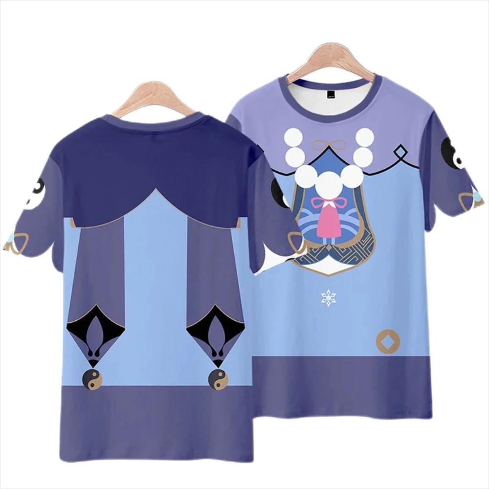 Genshin Impact 3D Printed Men's and Women's T-shirts, Harajuku Casual Short Sleeved T-shirts, Summer Fashion, Oversized Unisex Streetwear