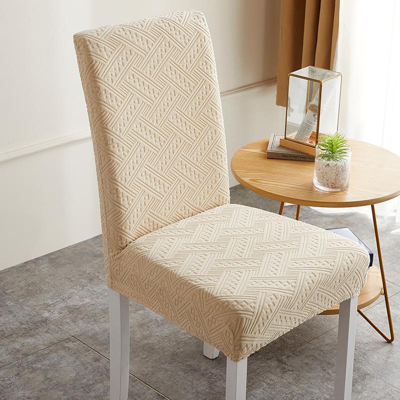 Elastic Dining Room Chair Cover Stretch Thick Jacquard Kitchen Chair Cover Slipcover for Dining Kitchen Hotel Wedding Banquet