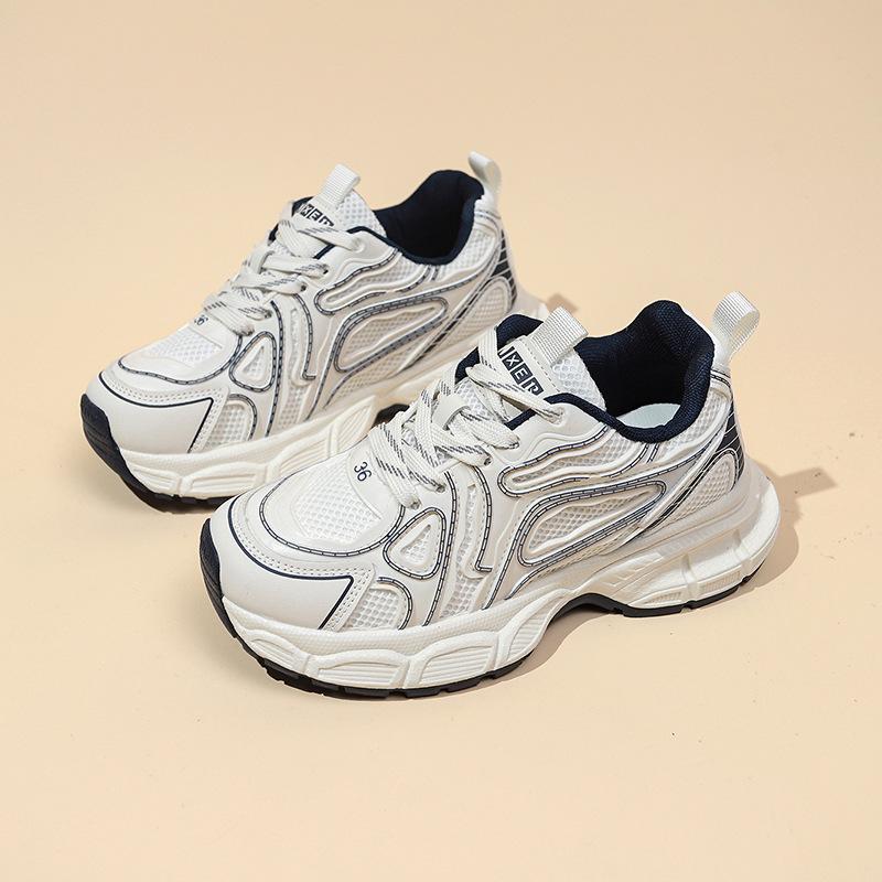 

Grape mother has the same fashionable splicing, heightened thick-soled breathable lace-up, versatile sports style dad shoes, women s 2025 new models 35 серый