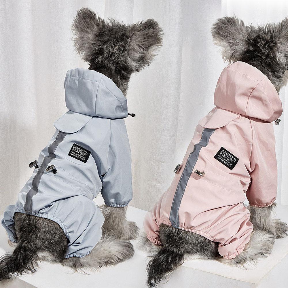 Dog Raincoat Waterproof Dog Rain Jacket with Reflective Strap and Leash Hole Rainy Day Pet Clothes Windproof Puppy Cat Rain Coat 5