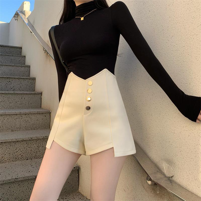 

Korean High Waist Versatile Slimming Shorts - 2024 Early Autumn, Sexy Booty Straight-Leg Pants for Women 5XL абрикосовый