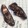 Stylish Men's Tassel Loafers Mens Floral Print Leather Slip-ons Casual Dress Shoes for Men Size 38-46