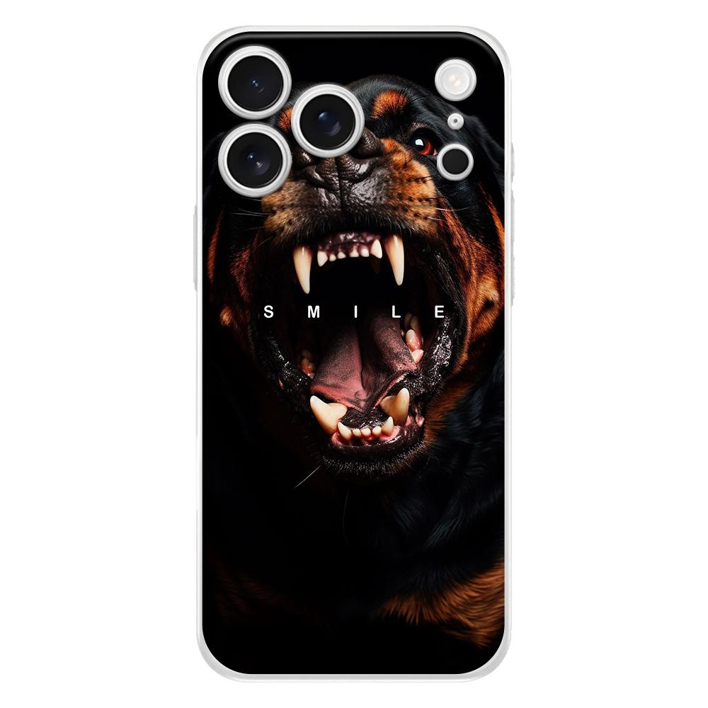 Soft Clear TPU Phone Case For iPhone 17 Air 16E 16 11 15 14 Pro MAX 12 13 7 8 Plus SE Easter Cover Protection Rottweiler Dog