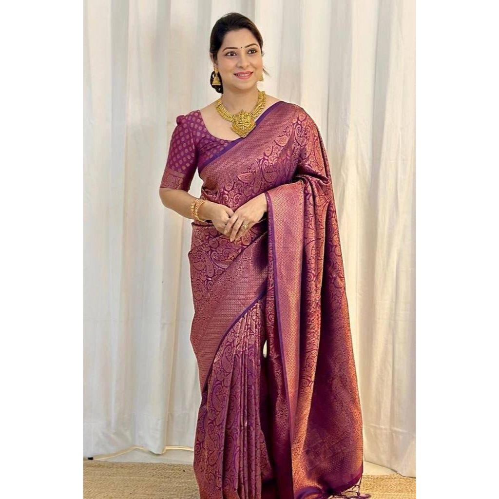 BESTSELLER COLLECTION | Soft Lichi Silk Saree with Rich Jacquard Elegance