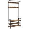Coat Stand with Reclaimed Wood Finish 95 X 34 X 184 Cm Engineered Wood