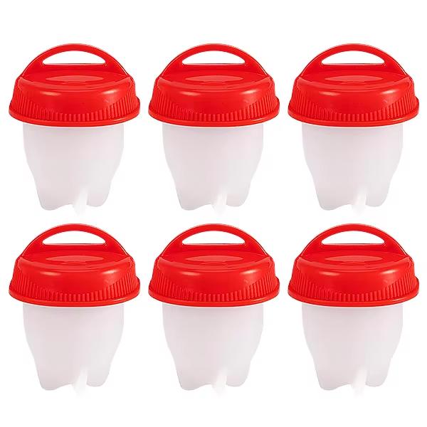 6pc Egg Poachers Cooker Silicone Non-Stick Egg Boiler Cookers Pack Boiled Eggs Mold Cups Steamer Kitchen Gadgets Tools