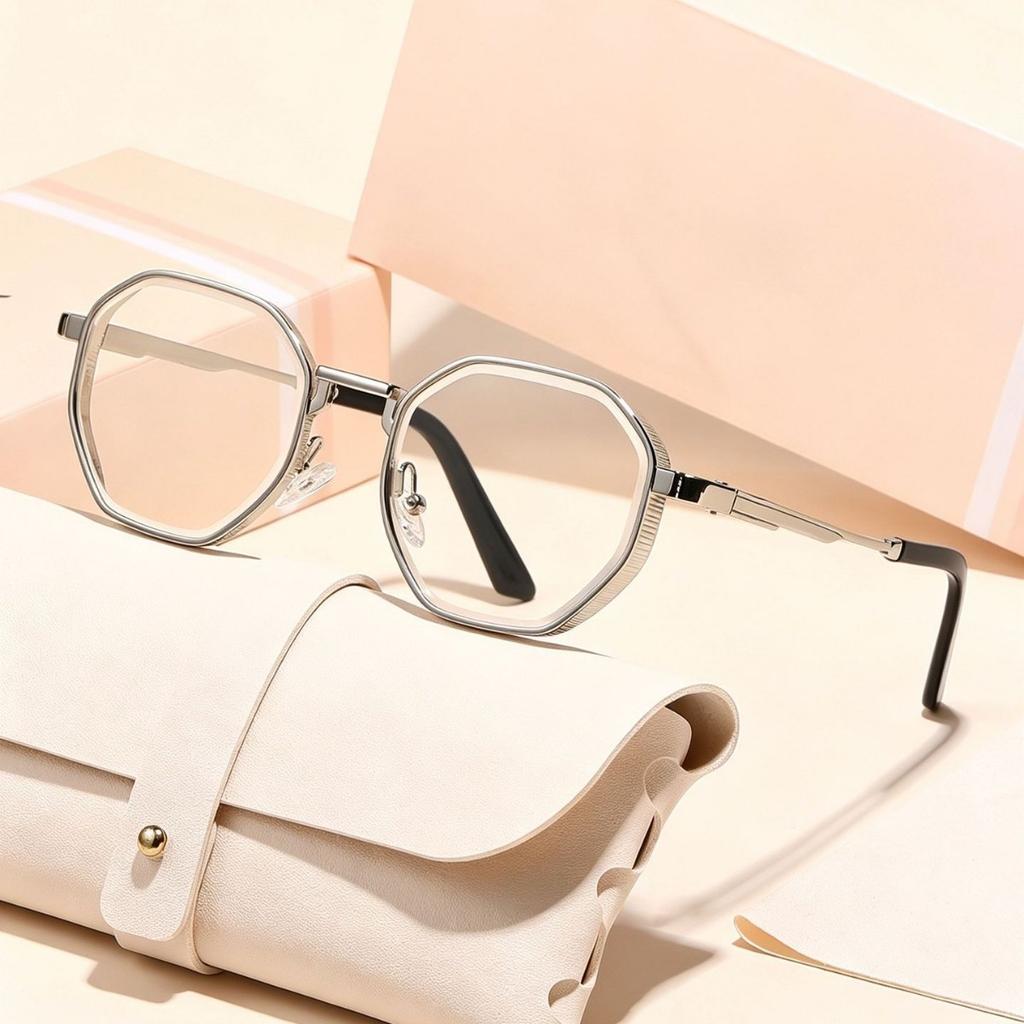 Small round frame fashion flat mirror versatile plain face white temperament trend new popular high-end frame glasses