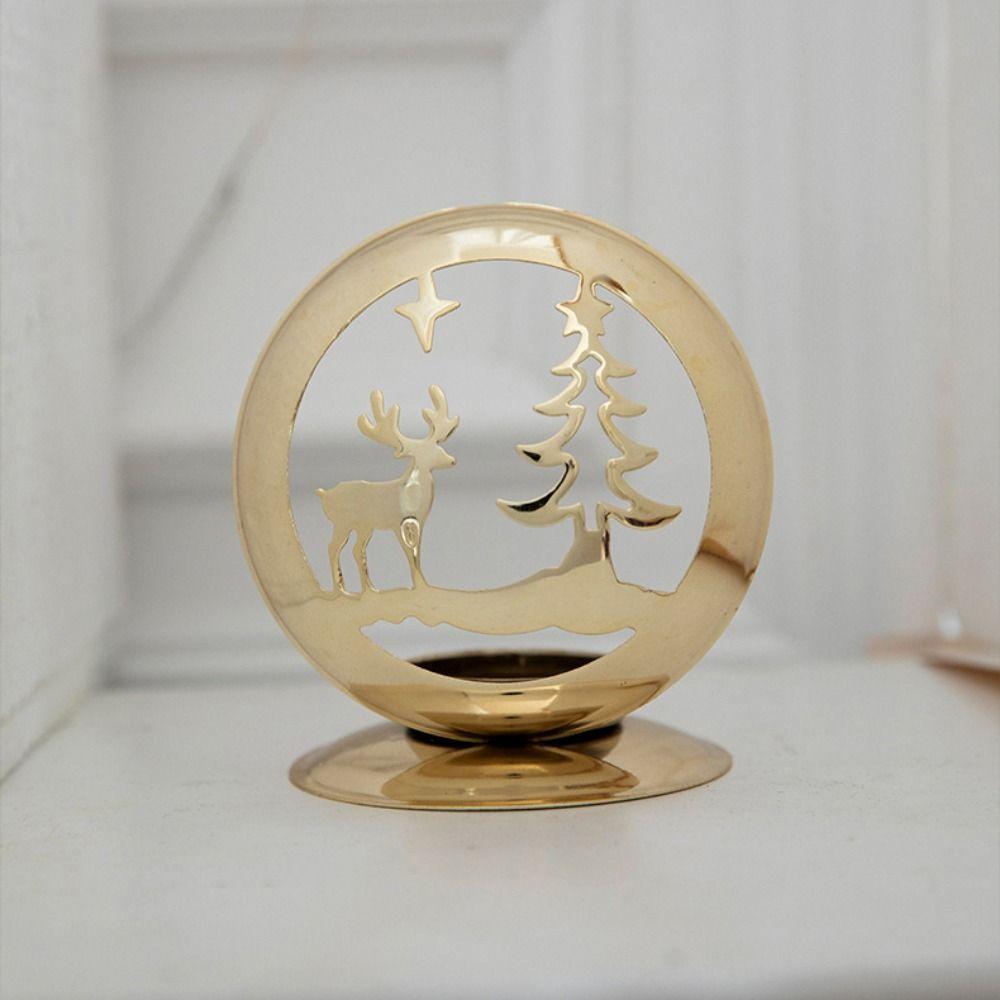 Deer Bell Christmas Candle Holder Christmas Tree Candlestick Table Ornament  Wedding Party