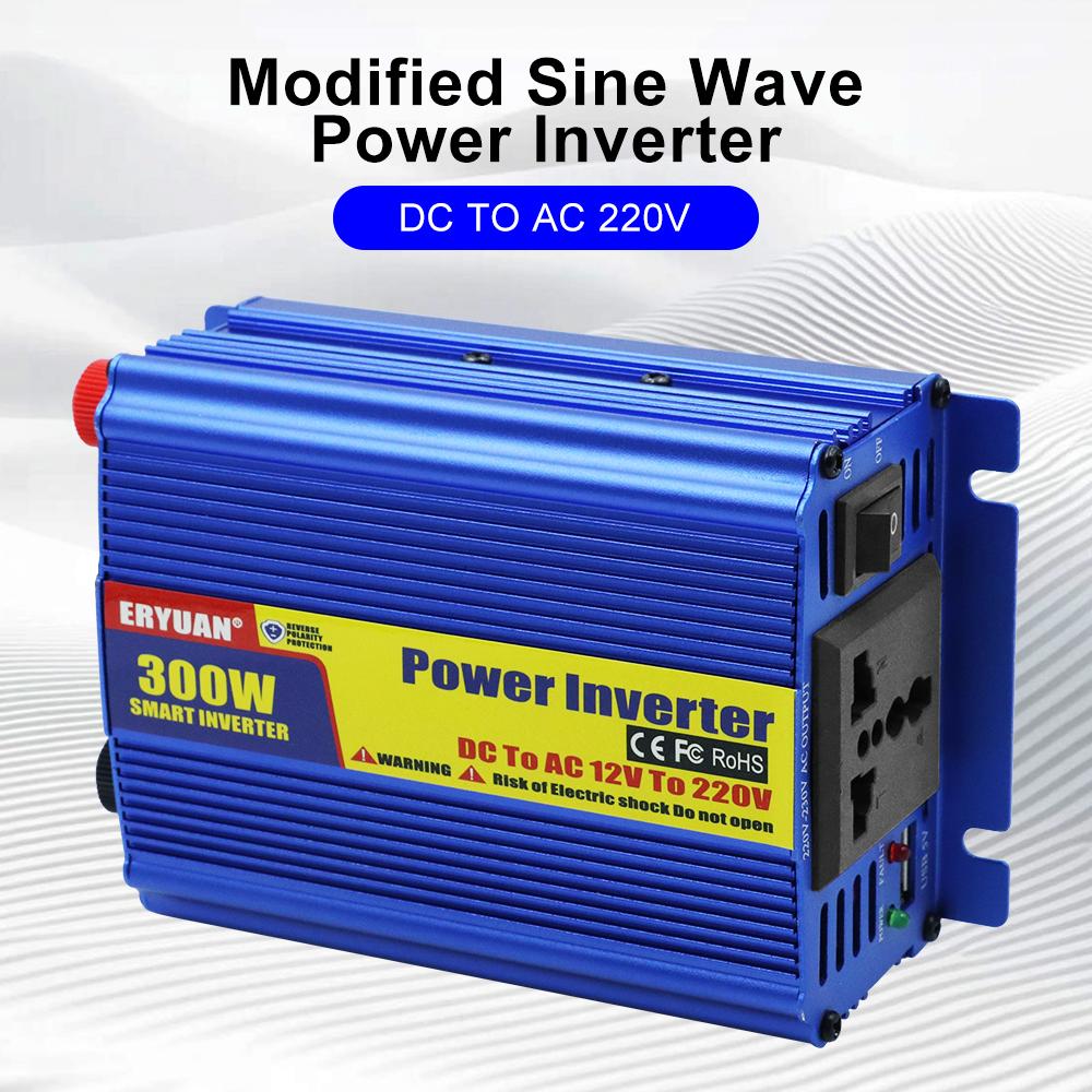 Car Power Inverter For SUV RV Truck Trailer Multifunctional Battery Converter 300W Multi-scenario Use Auto Power Supply Inverter