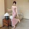 Elegant Women's Glitter Mermaid Evening Gown - Slim Fit Hip-Hugging Design
