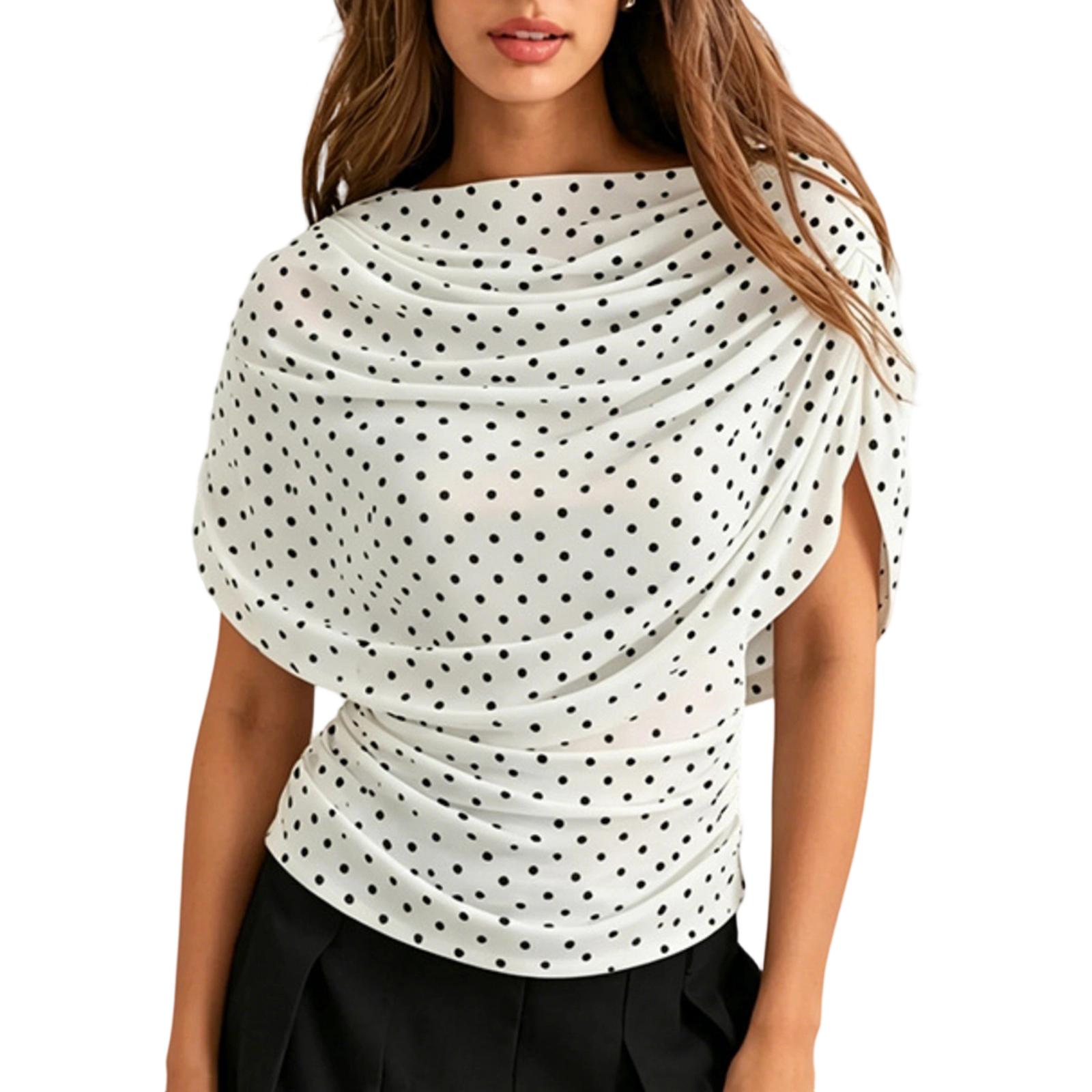 Women Sleeveless Fitted Top with Draped Scarf Neckline Casual Slim Blouse Lightweight Stretchy Fabric Soft Texture L бежевый