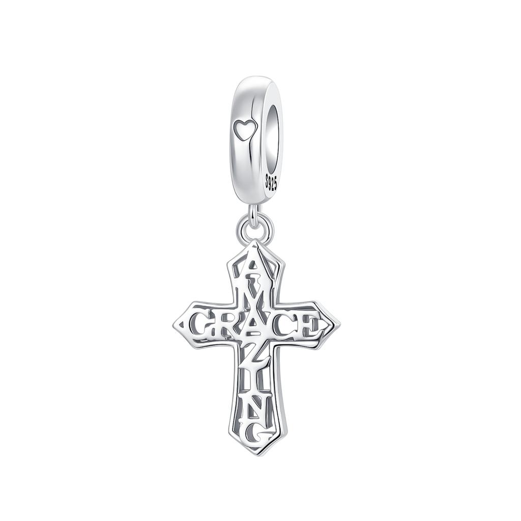925 Silver Charms Cross Bible Heart Zircon Earrings Beads Pendant Bracelets Necklaces Womens DIY Jewelry Gift