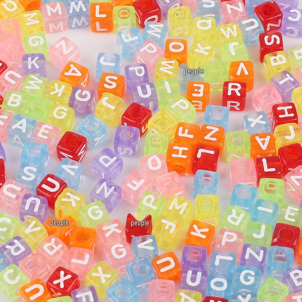 Colorful Acrylic Alphabet Beads for DIY Jewelry