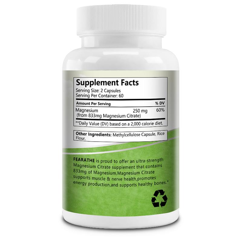 Fearathe Magnesium Ultra Strength 833mg Capsules, 120 Count