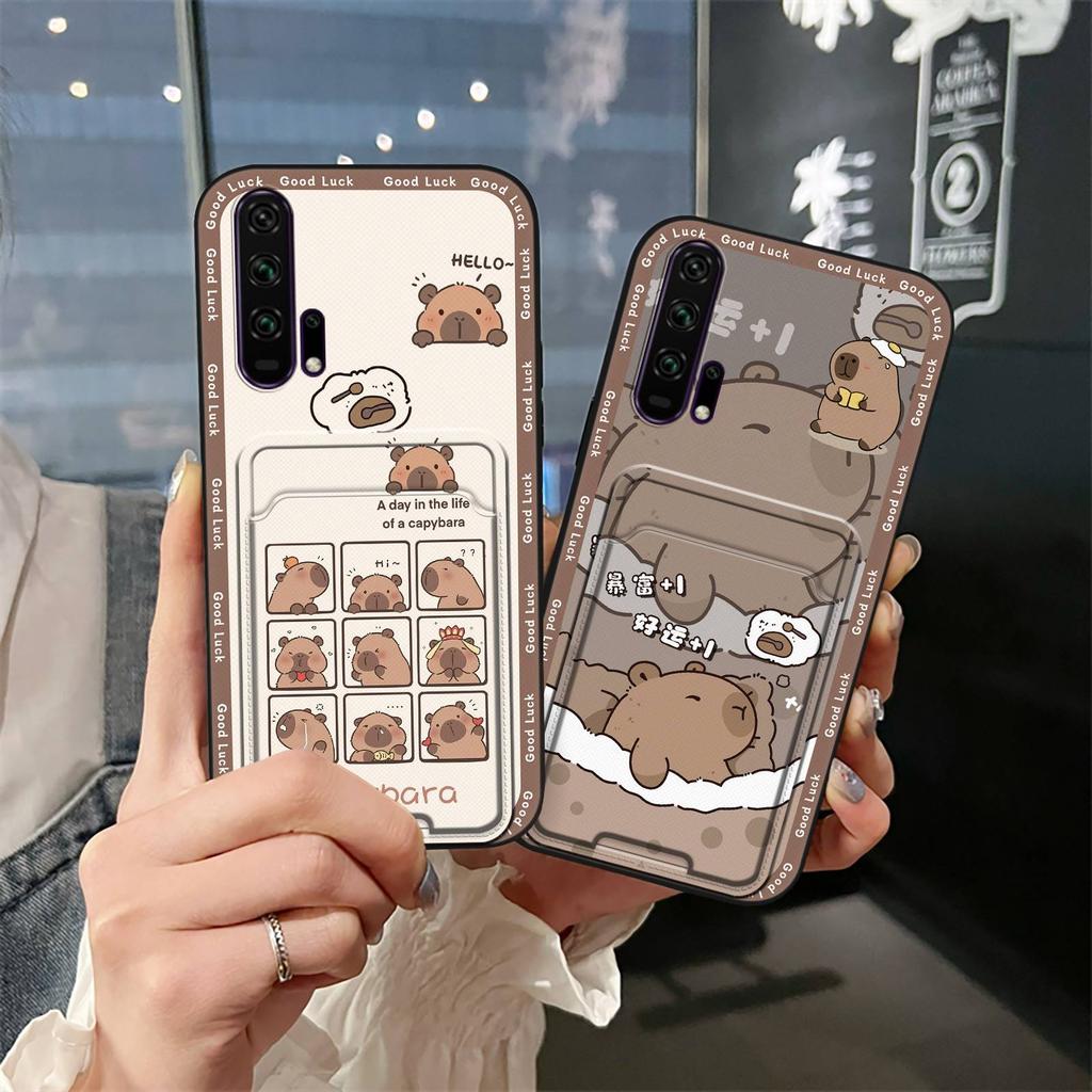 Protective Card Bag Phone Case For Huawei Honor 20 Pro Fashion Design Durable Cover Card Slot Waterproof Cartoon Cute