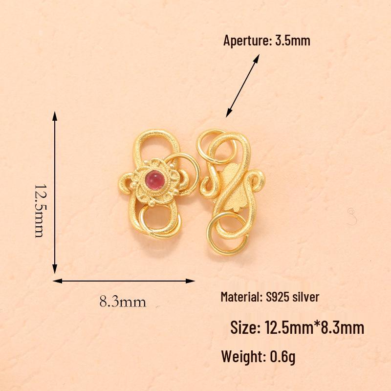 S925 Sterling Silver Zirconia S-Shape & Figure-8 Clasp Link Extension Bracelet DIY Accessories P26