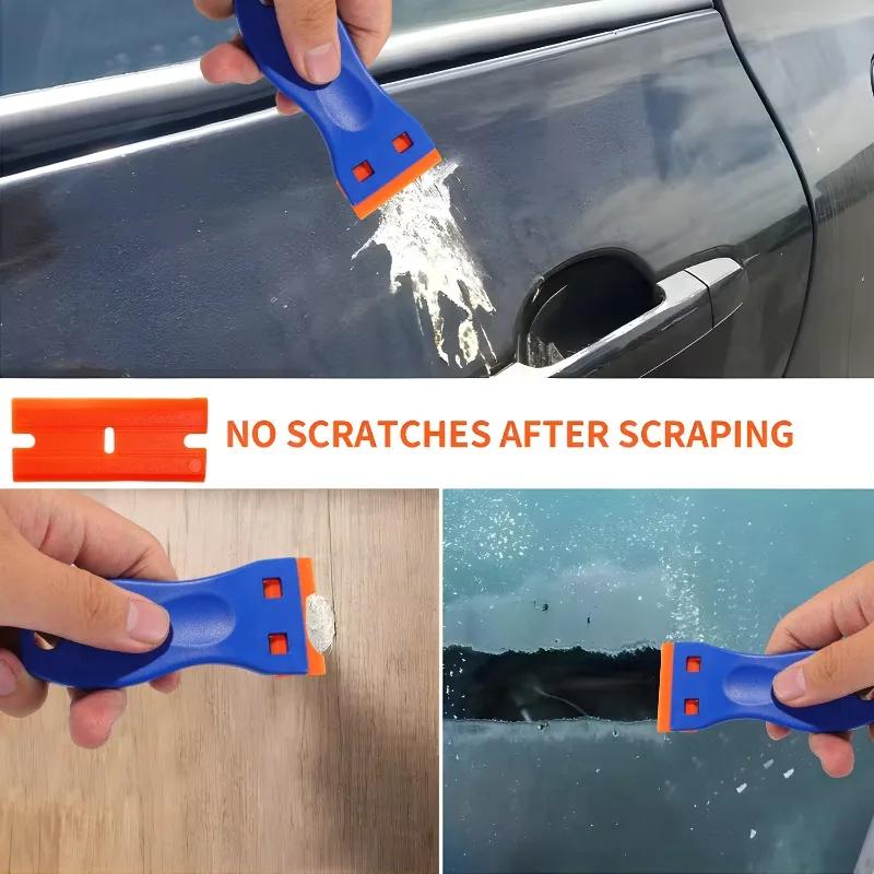 Car Wrap Sticker Squeegee Two Cutting Plastic Razor Blade Label Clean Razor Glue Remover Car Window Glass Clean Scraper