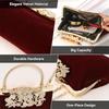 Women Rhinestone Evening Clutch Bags Sparkling Crystal Diamond Party Handbag Purse Vintage Velvet Wedding Cocktail Shoulder Bag