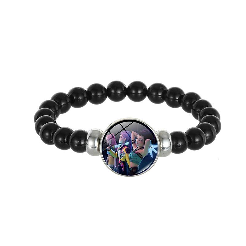 Chasseurs de Démons Bracelet en Perles de Verre Fait Main Huntr-x Rumi Zoey Mira Bracelet Tressé Dessin Animé Anime Dérivé Produit Dérivé Cadeau