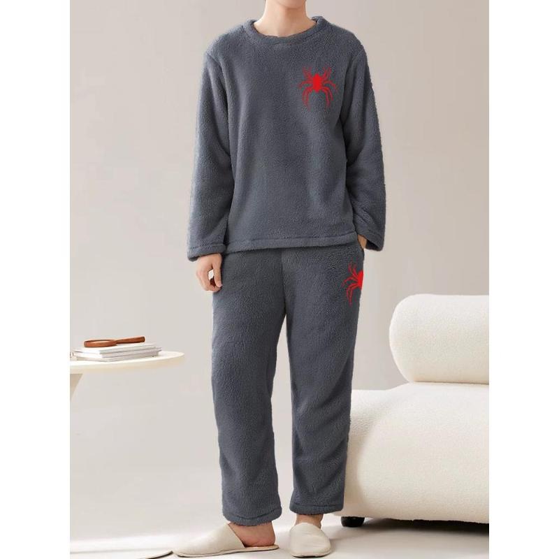 

Теплый и эластичный пояс, мужской фланелевый верх и брюки, идеально подходят для холодных сезонов и на каждый день XXL серый