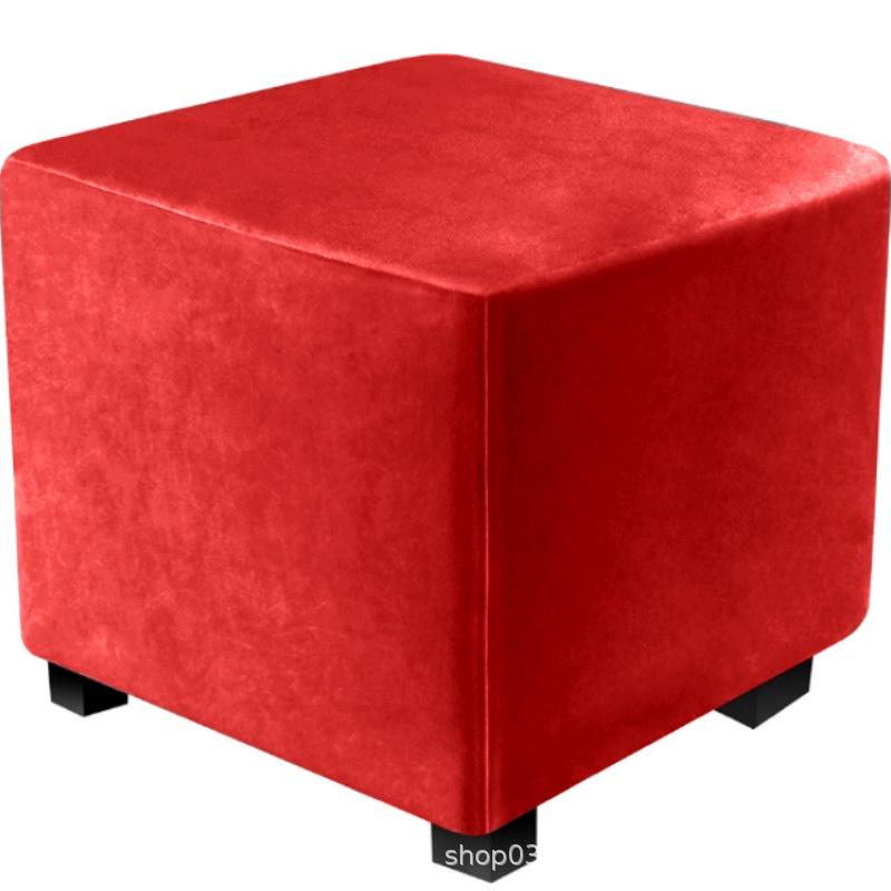 Confezione completa elastica addensata Copri poggiapiedi per divano in velluto di volpe argentata, antipolvere, lavabile, resistente ai graffi di gatto, copri sgabello basso per sgabello