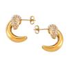 18K Gold Plated Crescent Moon Diamond Earrings - Exquisite Titanium Steel Jewelry
