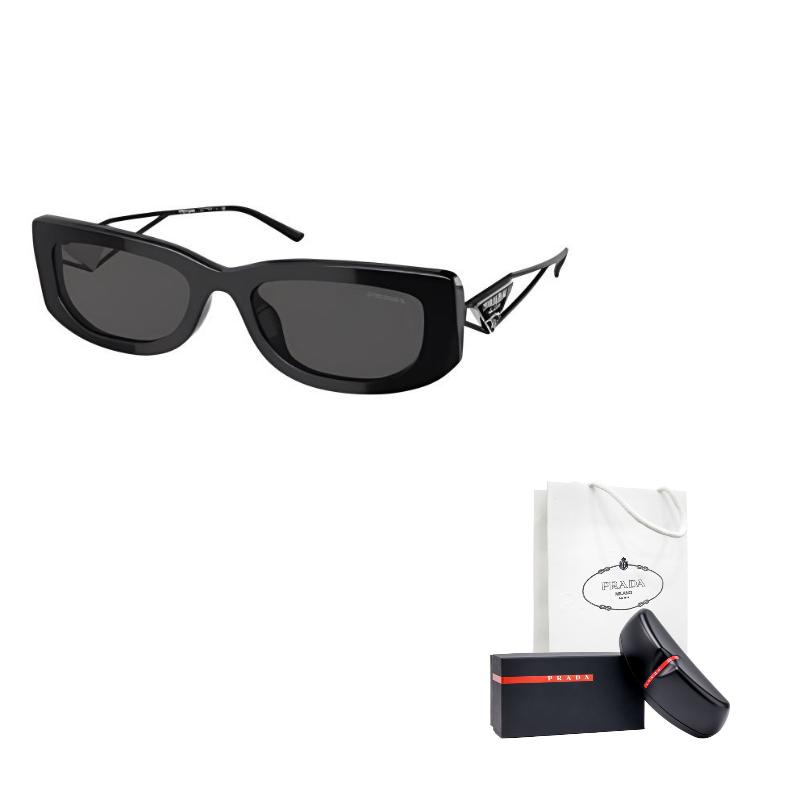 Prada Logo Design Cat Eye Sunglasses Women sunglasses Black 0PR14YS1AB5S053