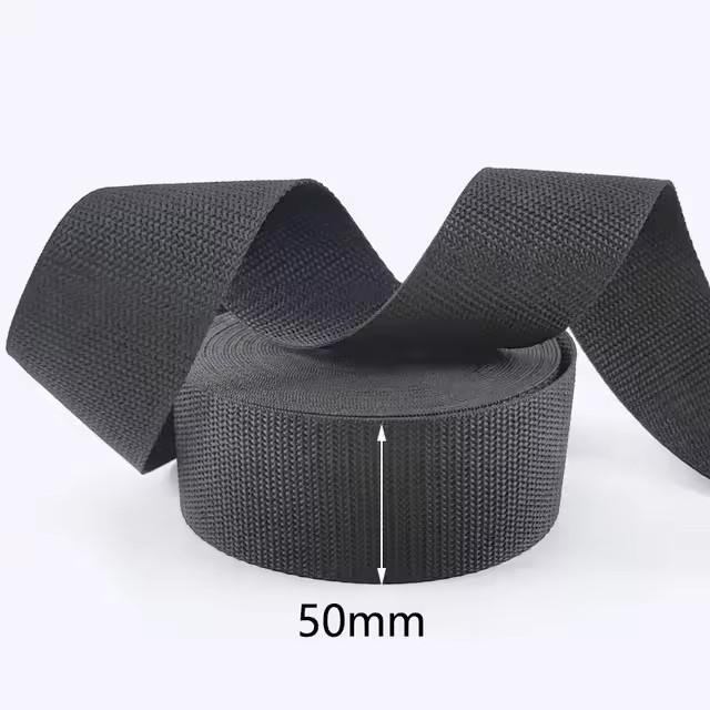 20/50M Black Nylon Webbing Tape 20-100mm Backpack Ribbon Strap At The Meter 1.3mm Thick Safety Belt Sling Sewing Bias Supplies