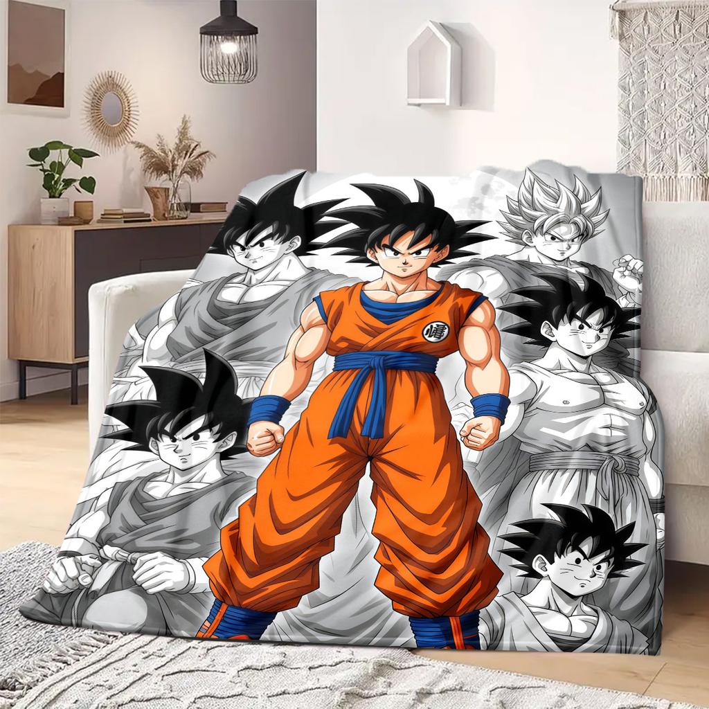 Son Goku Print Blanket Warm Comfortable Flannel Blanket Suitable for Bedrooms,Sofas, Beds,Chairs,Travel 138